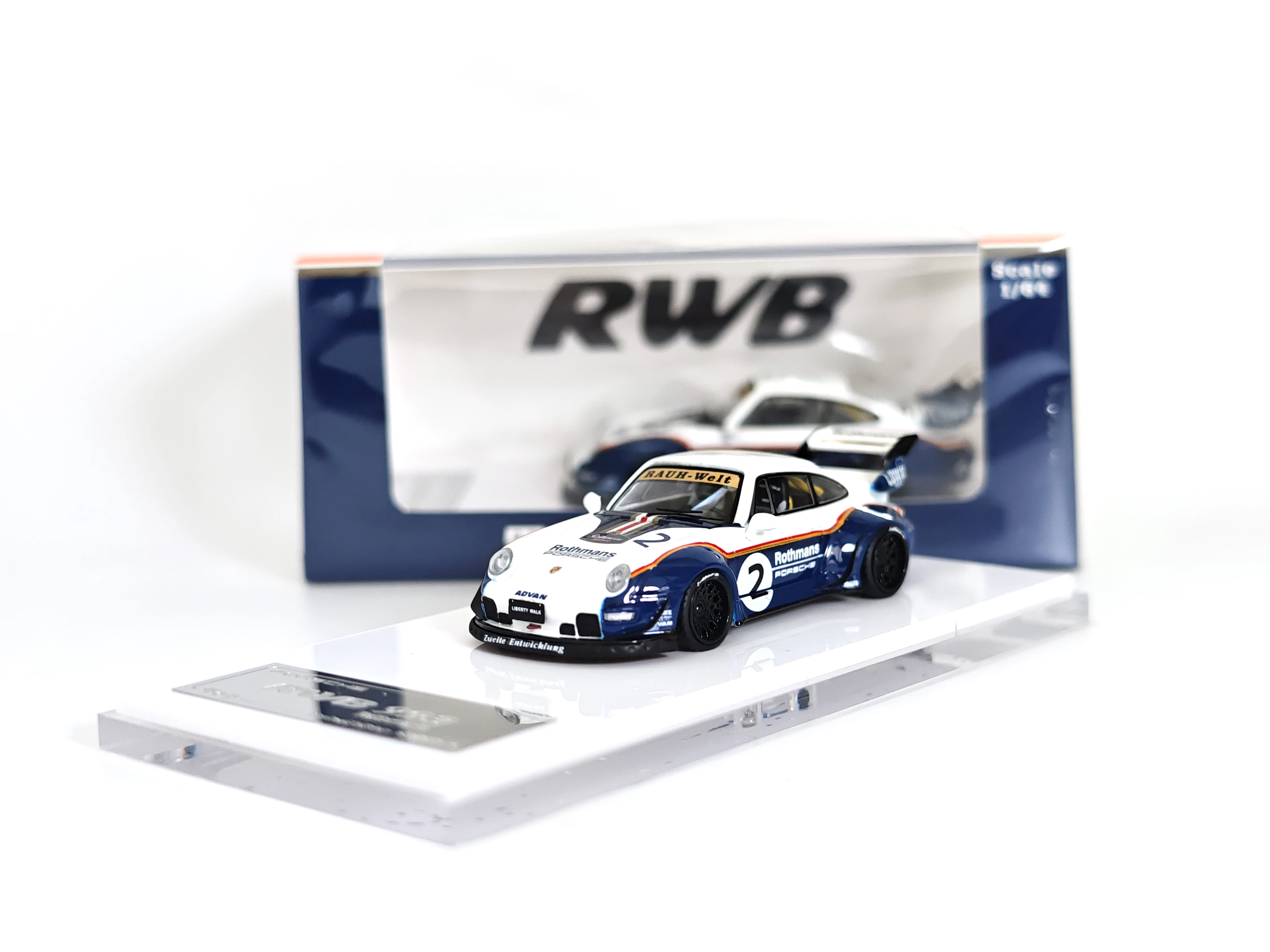 

Top models 1:64 RWB 993 Gulf livery alloy car model collectible gift