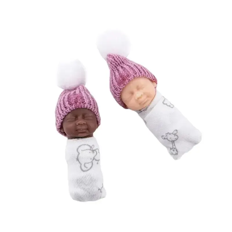 Simulation Baby Newborn Pvc Ornament Handle Toy  Finger Doll Real Clothes Random