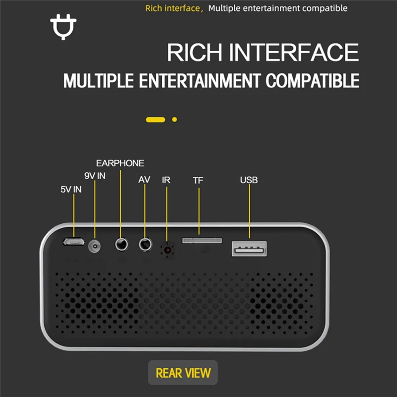جهاز عرض صغير محمول للمسرح المنزلي مشغل الوسائط سينما لاسلكي متعدد الشاشات لهاتف Iphone Android سهل الاستخدام - قابس الاتحاد الأوروبي