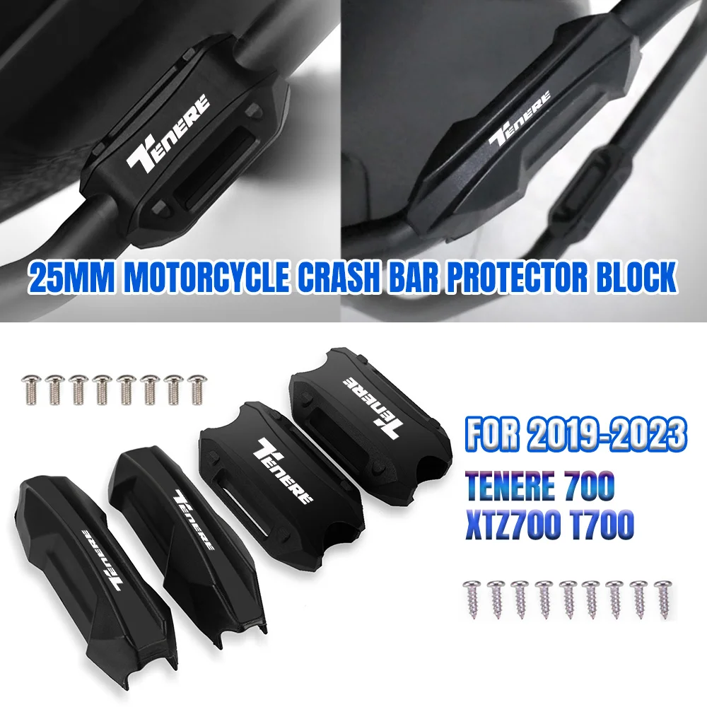

Motorcycle Bumper Engine Guard 25MM Protection Block Crash Bar Decorative For YAMAHA Tenere 700 Tenere700 XTZ700 T700 2019 -2023