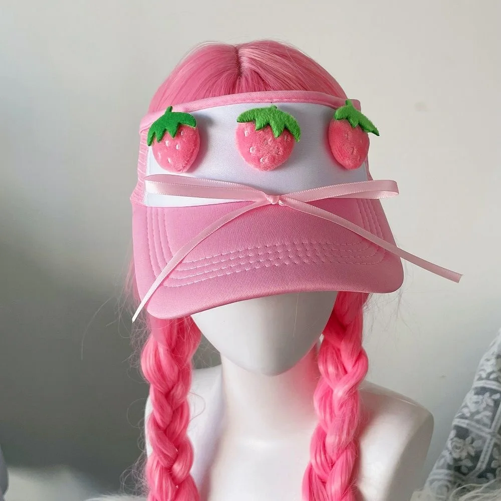 Women's Y2k Harajuku Gothic Punk Lolita Spicy Girls Original Strawberry Hat Pink Subculture Cute Empty Top Hat