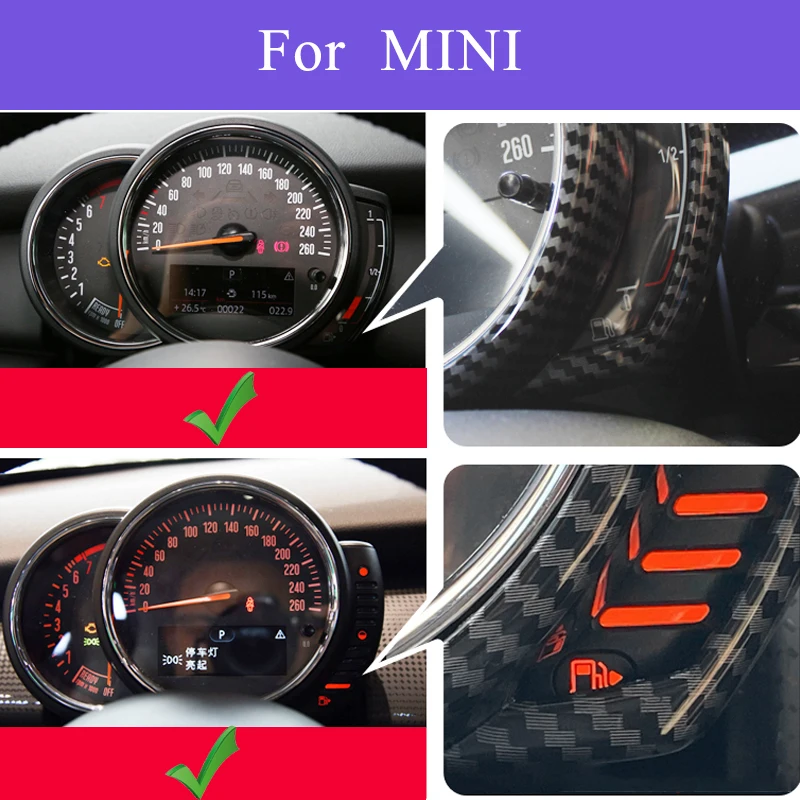 Car Styling Dashboard Panel Tachometer Frame Cover Trim Carbon Style ABS For BMW Mini Cooper F54 F55 F56 F57 F60 Car Accessories