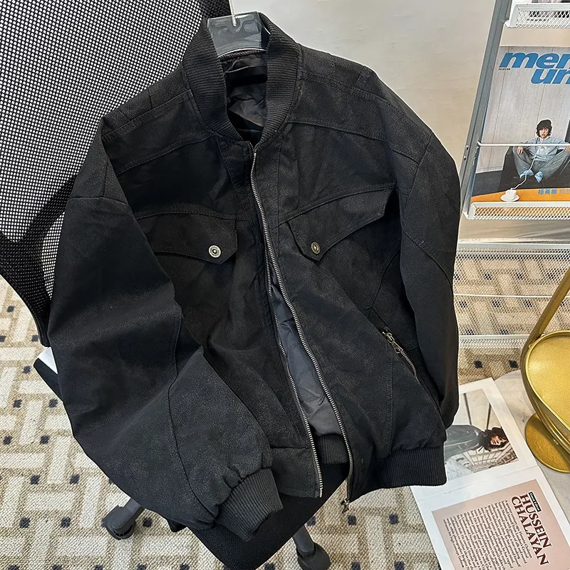 

Cleanfit ort Workwear Jaet Men's Autumn Winter American Retro Baseball Sle Worn-In Harlan Jaet Loose Fit Youth Trend