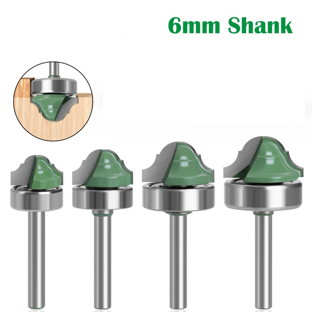 6mm Shank Double Roman Ogee Edging Router Bit Bearing Milling Cutter For Wood Line Blade Wood Hobbing