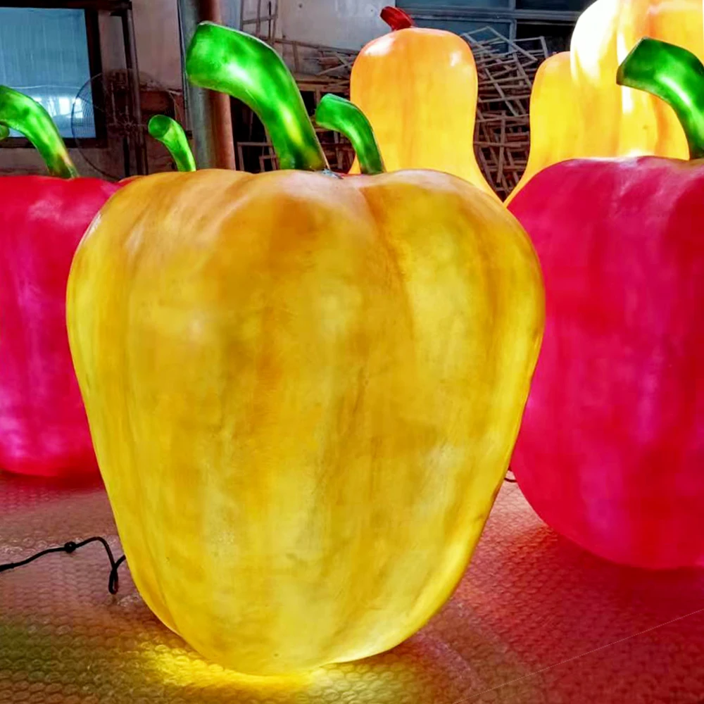 Momovalley Colorful Resin Bell Pepper Decorative LED Lights for Kitchen Restaurant Garden Home Festival Decoration