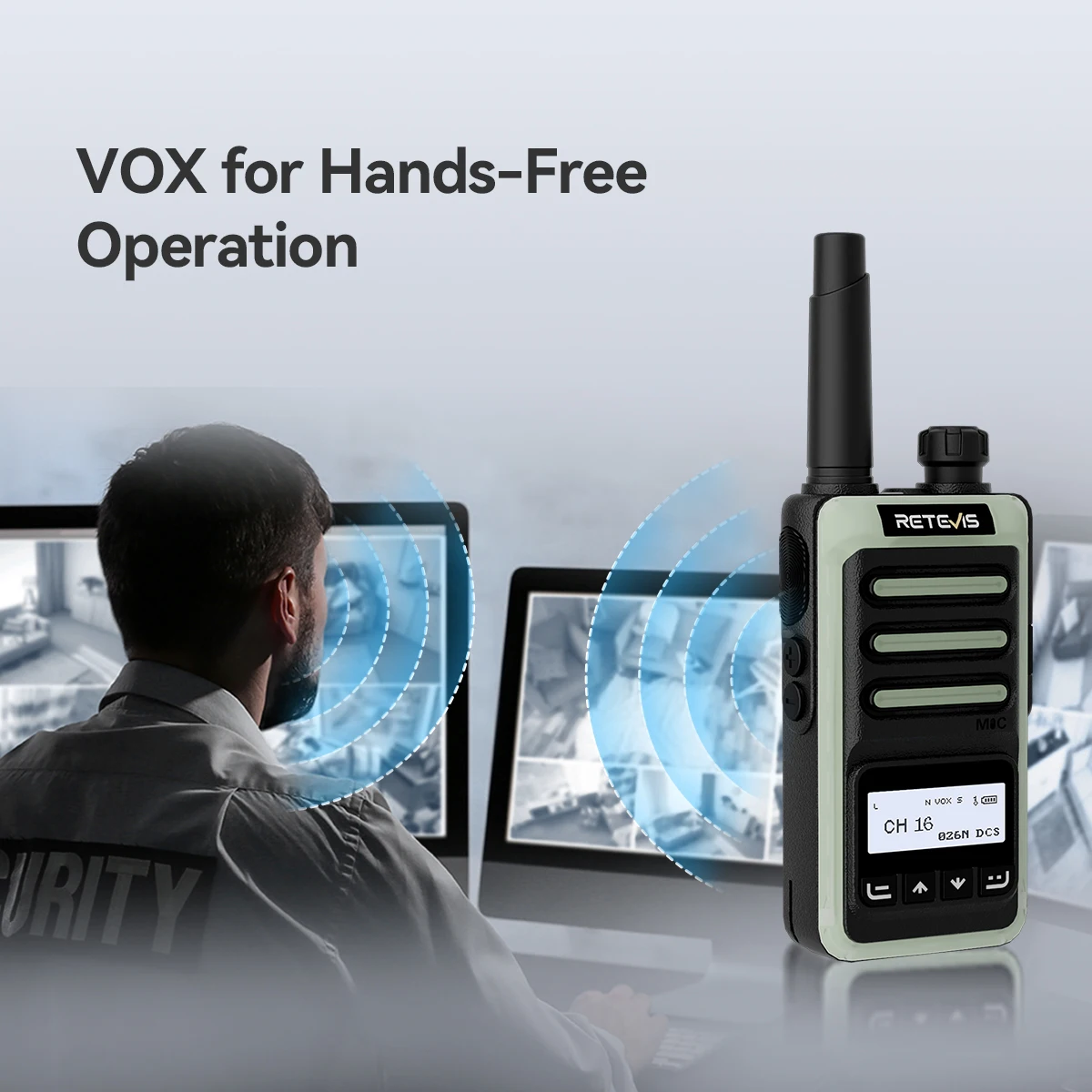 Retevis RB666S Walkie-Talkie PMR446 Lizenzfreies Walkie-Talkie Tragbares Typ-C-Schnelllade-VOX-Radio für den Notfall im Hotel Mall – Detail 9