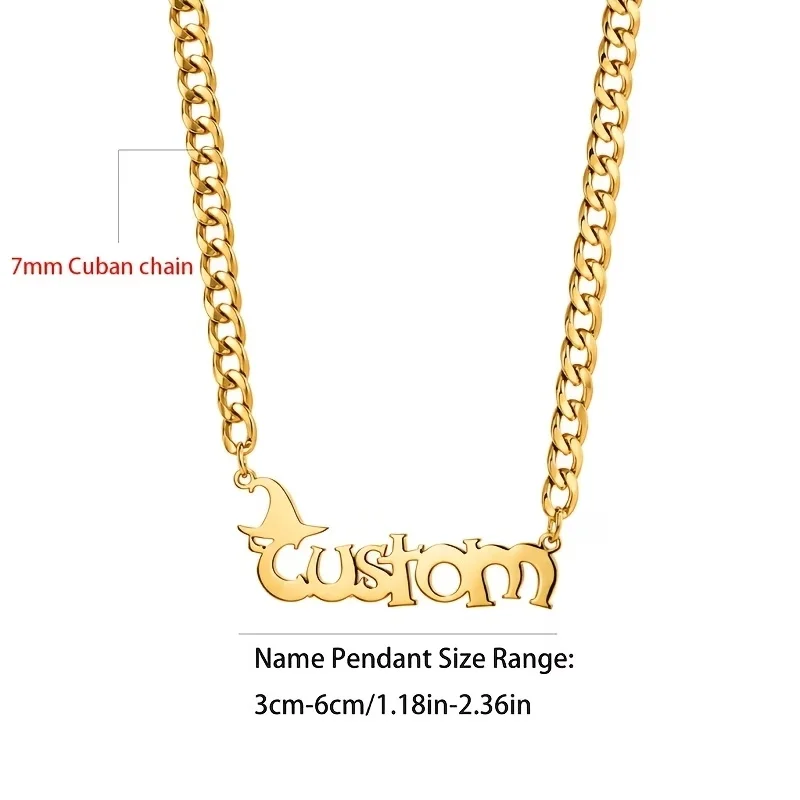 Personalized Pet Name Necklace 7NK Chain Custom Text Collar Pendant Stainless Steel Dog Cat Lover Jewelry Gift for Pet Owners