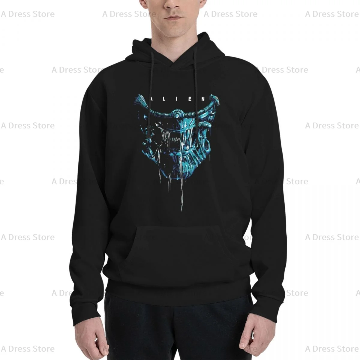 Xenomorph Essential Alien Polyester Two sided Hot stamping printing Men's Sweater,Unisex Vintage Pullover Hooded