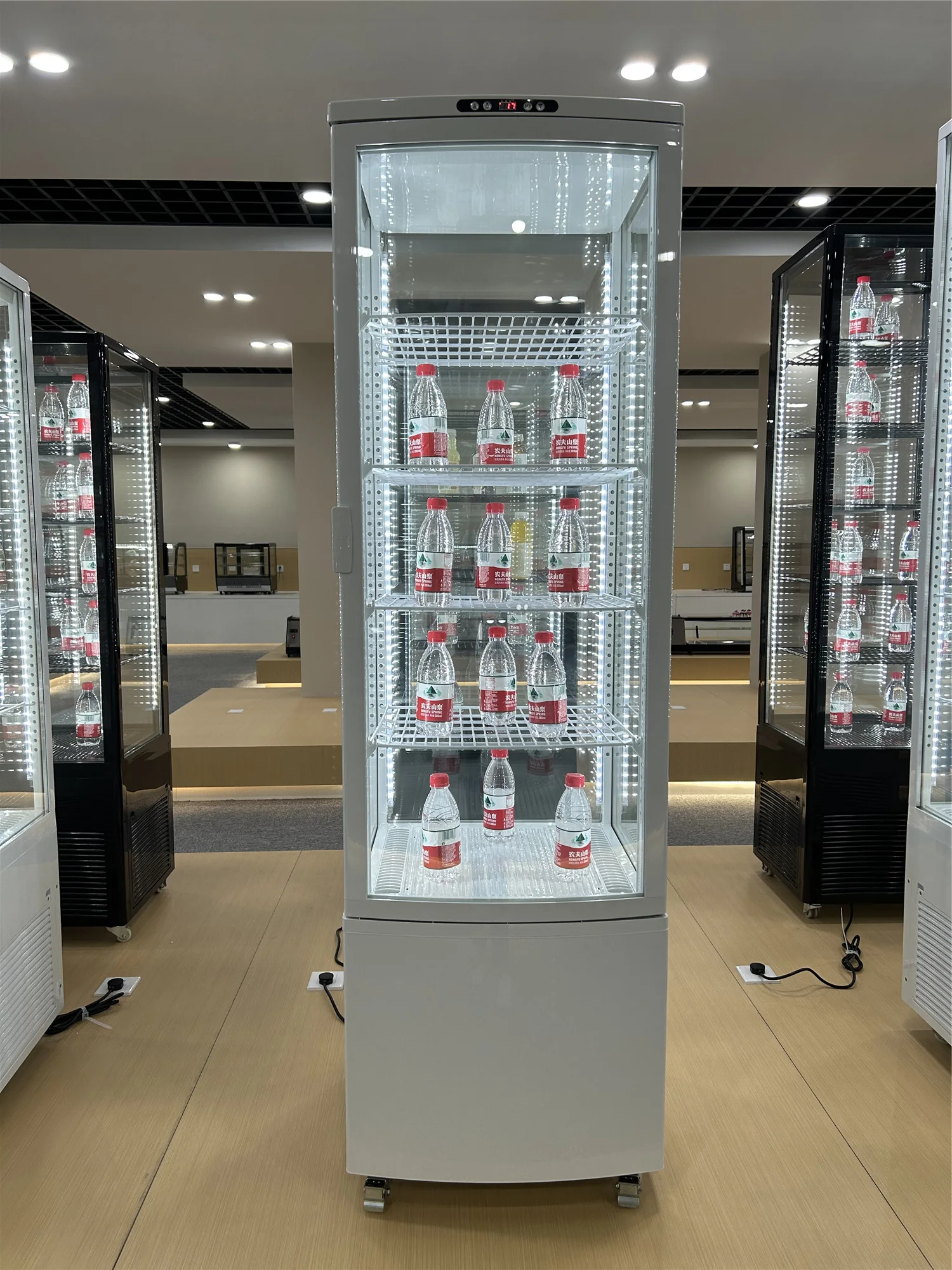 235L Factory Direct Price Floor Standing Commercial Glass Refrigerated Cake Display Case Beverage Cake Refrigerator Showcase