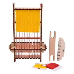 Wooden Knitting Machine Weaving Loom Weaving Loom Hand Knitted with Accessories Craft Woven Machine Knitting Frame for Children