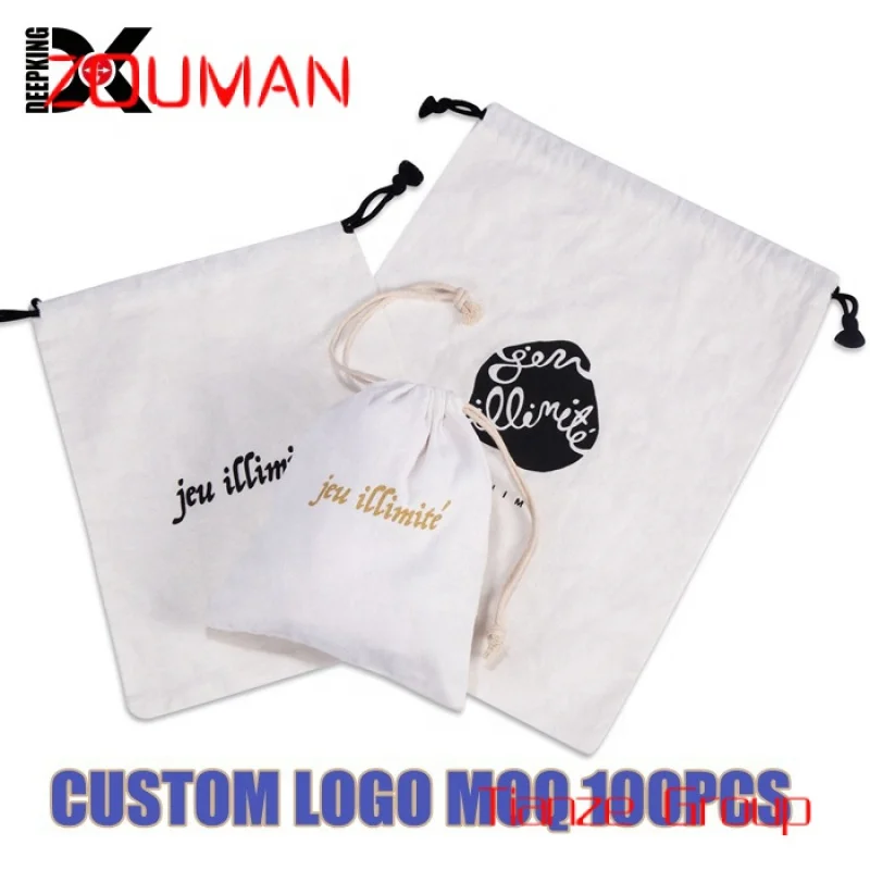 Custom , Custom Printed Logo Canvas Pouch Personalised Zipper Top Cotton Fabric Canvas Pouch Bag For Cosmetic Packaging