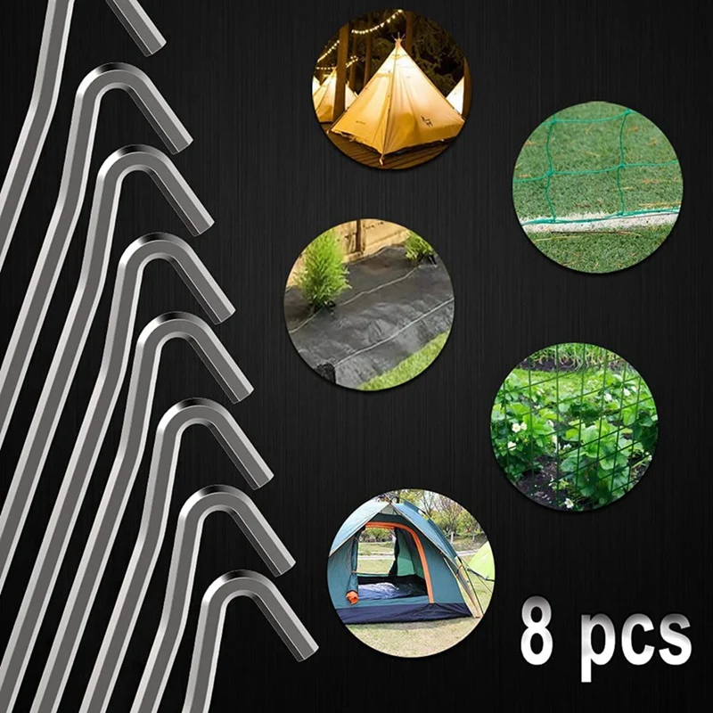 Tent Pegs 40 PCS 18Cm Metal Heavy Duty Tent Hooks Aluminum Alloy Rust Free Camping Tent Ground Pegs