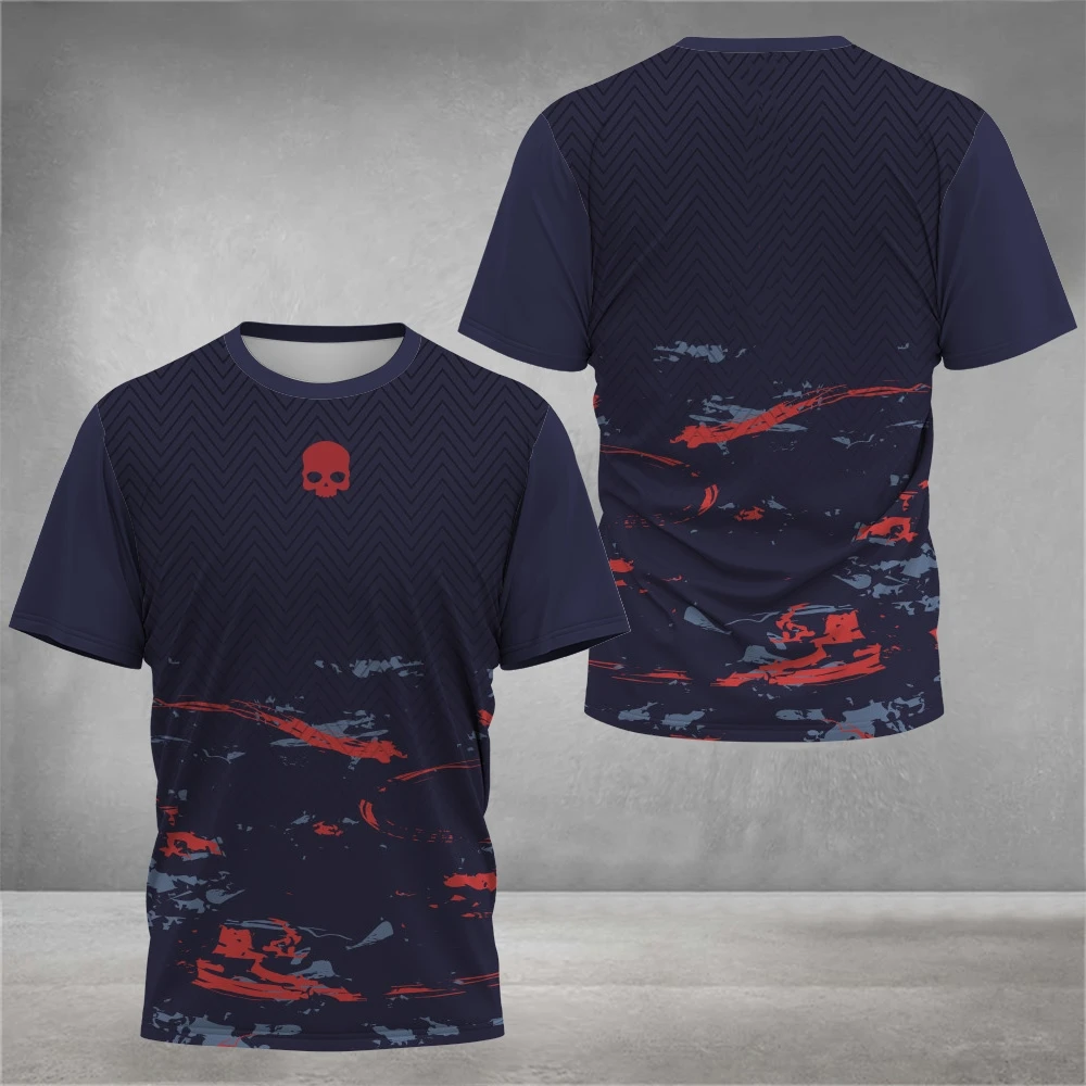 Summer Gym Men\'s T-Shirts Crew Neck Short Sleeve Colourful Print Tennis Running T-Shirt Casual Comforts Outdoor Sportswear Tops