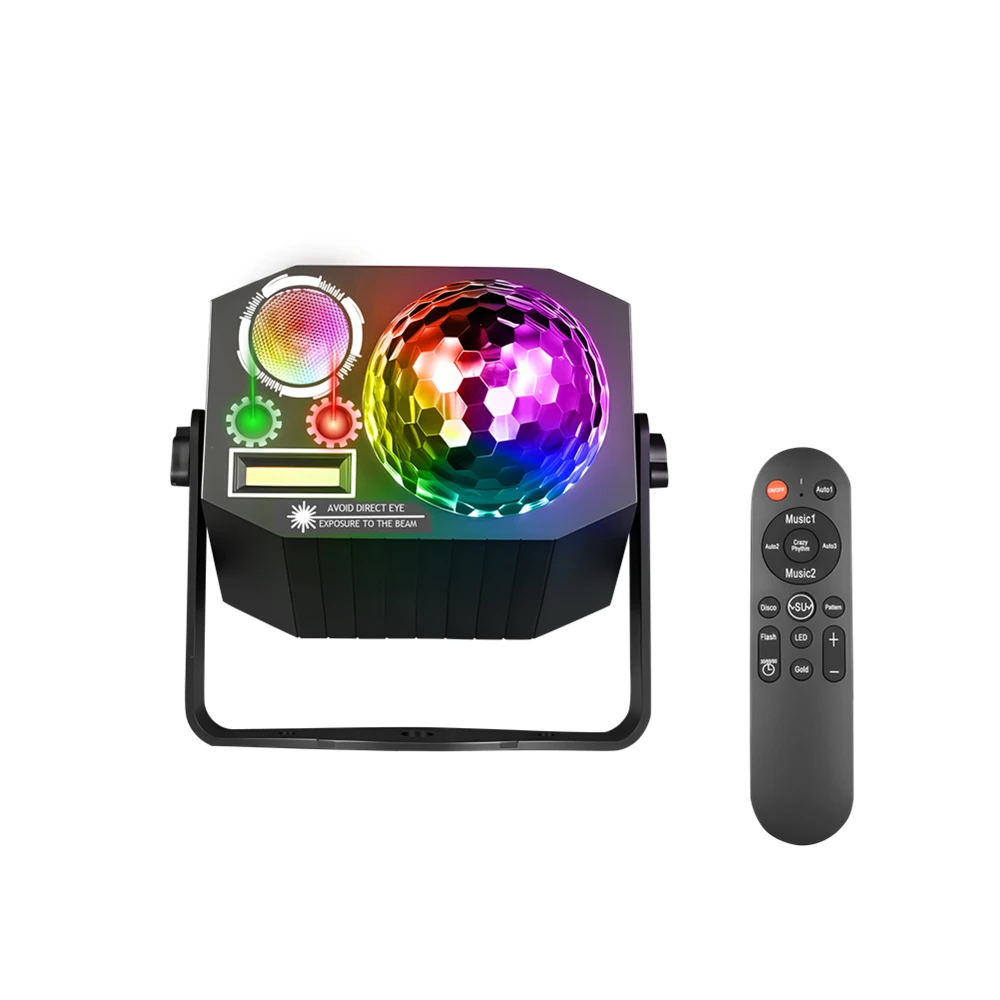 Dj Party Disco Ball Lights with Pattern and Sound Activated LED Stage Strobe Light Christmas Rave/Home Karaoke/Dance/Club Bar view 5