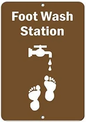 Foot Wash Station Activity Sign Park Signs Decor Metal -aluminum