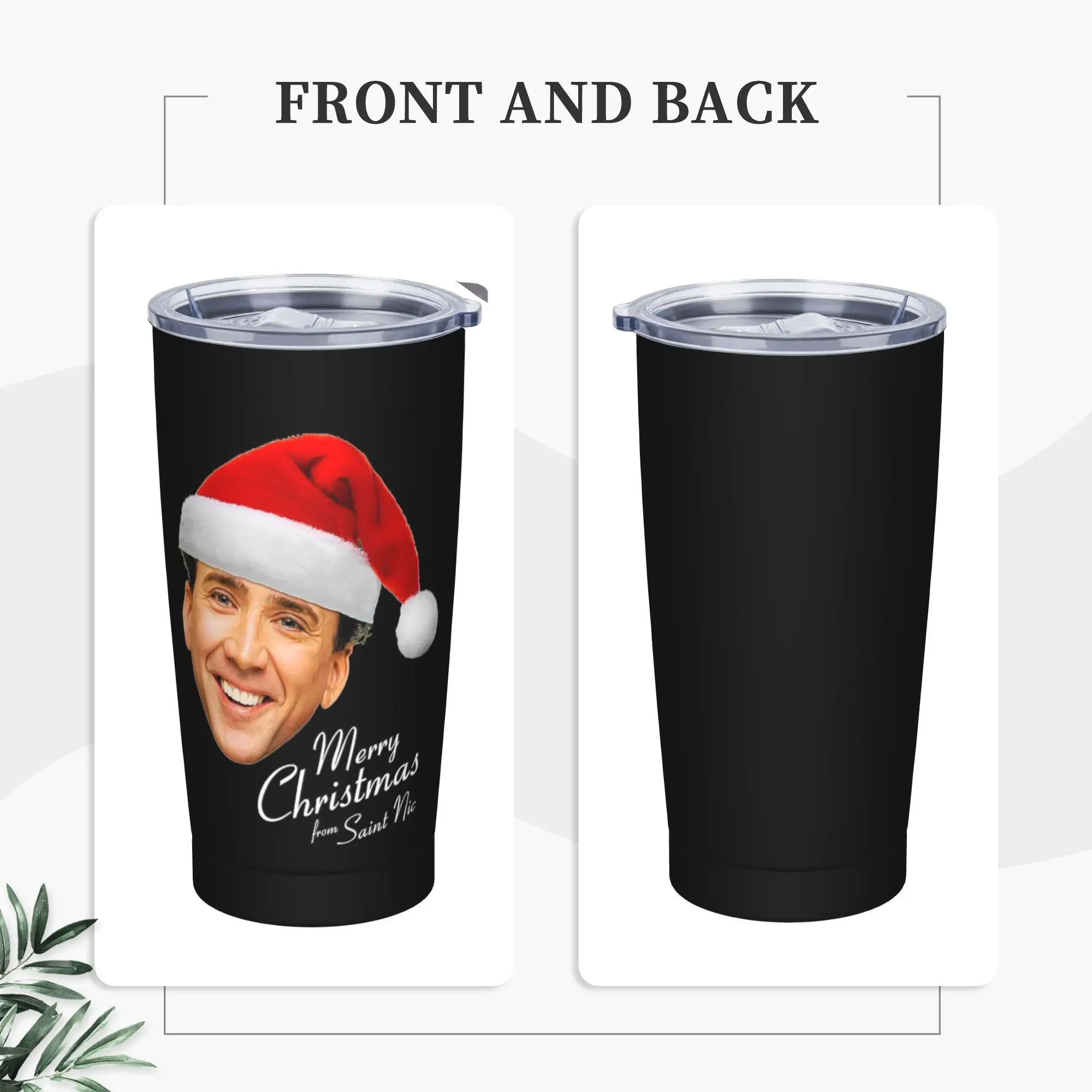 Nicolas Cage Throw Pillow xrdwof2zk4k Tumbler Vacuum Insulated Coffee Cups with Lid Straw Double Wall Mugs Spill Proof, 20oz