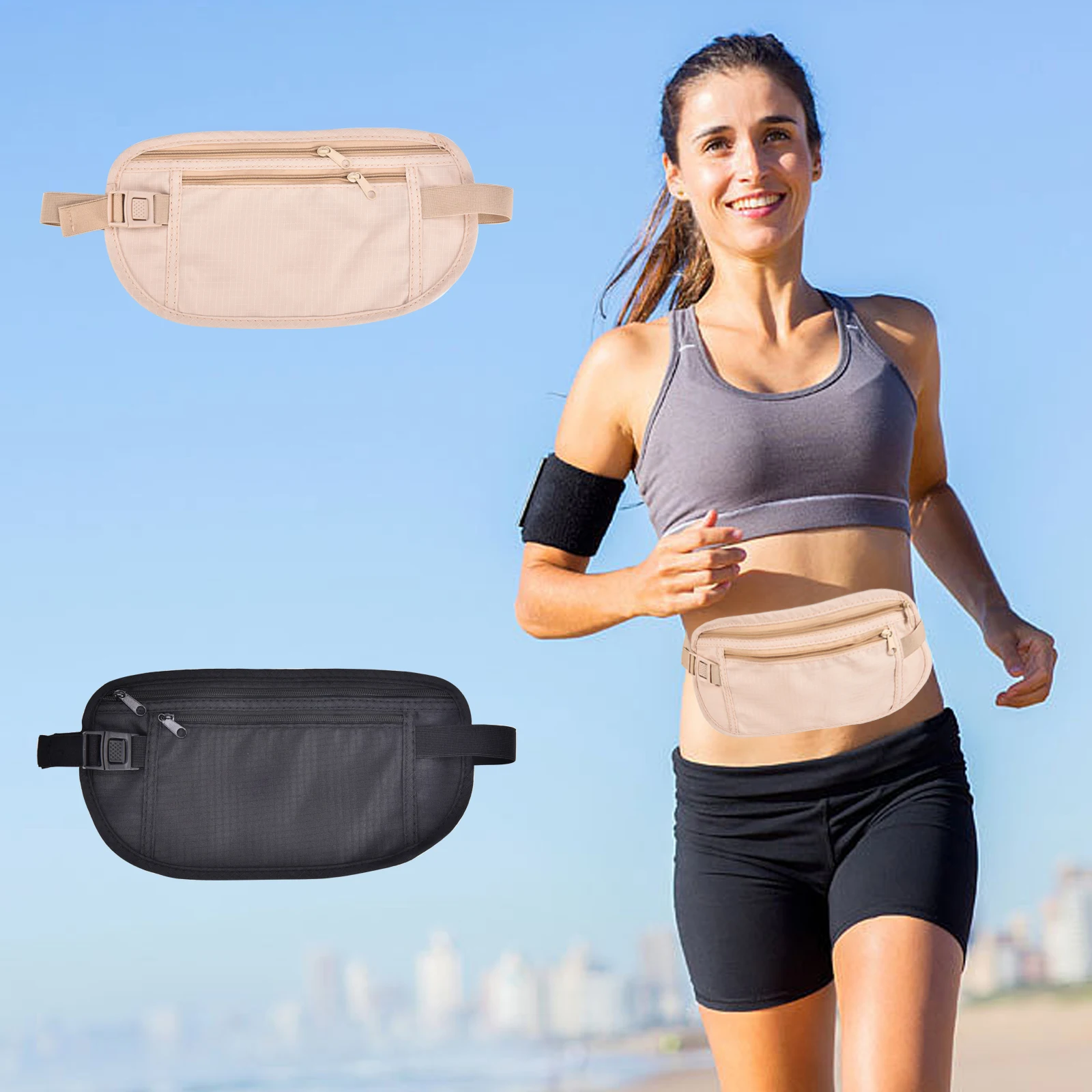 Invisible Travel Waist Packs Pouch for Passport Money Belt Bag Hidden Security Wallet Gift Travel Bag Chest Pack Money Waist Bag