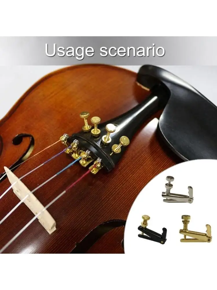 

4Pcs Violin Fine Tuner for Standard 4/4-3/4 Violin, Violin String Adjuster Part Musical Instrument Fine Tuning Accessory