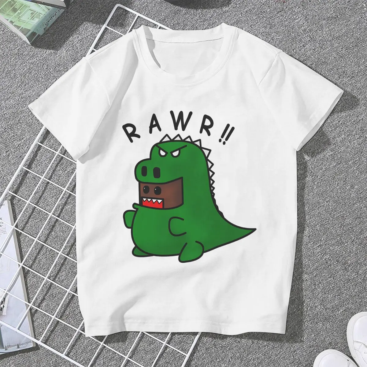 Anime Domo Kun Domosaur T Shirt Harajuku Fashion Women's Polyester Tshirt O-Neck