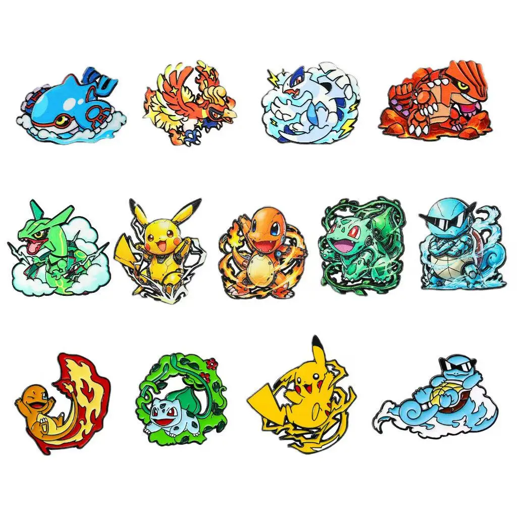 13 Stück Cartoon-Charmander-Emaille-Pins Metallbroschen Anstecknadeln für Rucksäcke, Kleidung, Schmuckzubehör, Geschenk für Freunde – Detail 1