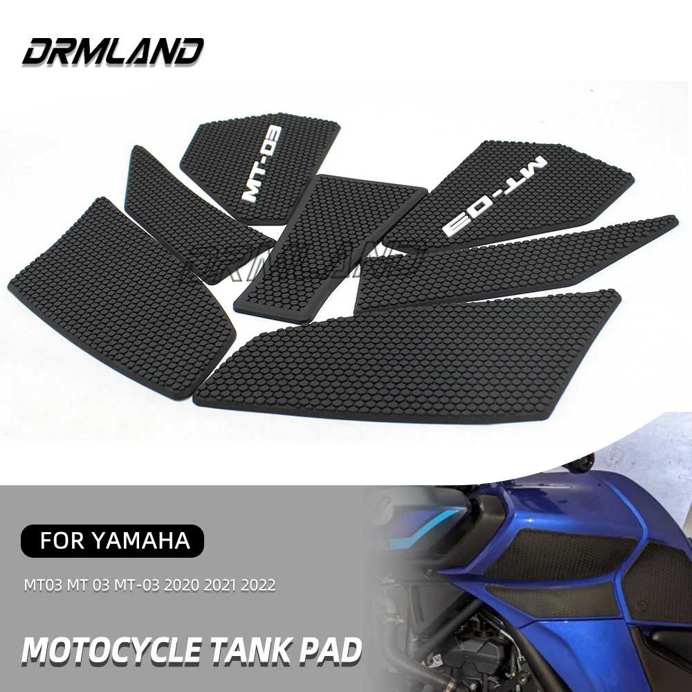 

For Yamaha MT03 MT-03 MT25 2020 2021 2022 Motocycle Side Fuel Tank Pad Protector Stickers Decal Gas Knee Grip Traction Tankpad