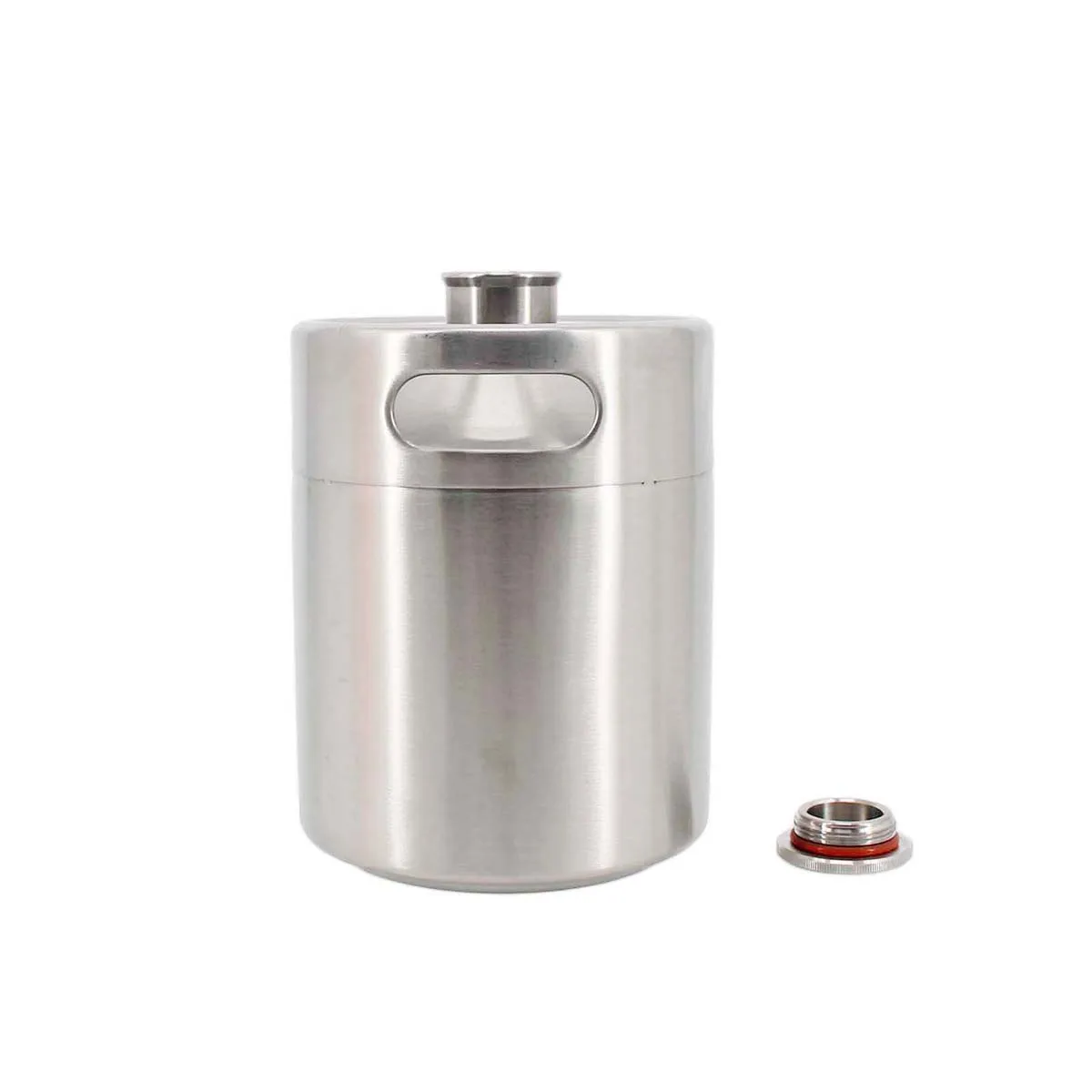 Mini Beer Keg 2/3.6/4/5L Food Grade Stainless Steel 304 Silver Black Single Wall Screw Cap Refillable Portable Homebrew Kegging