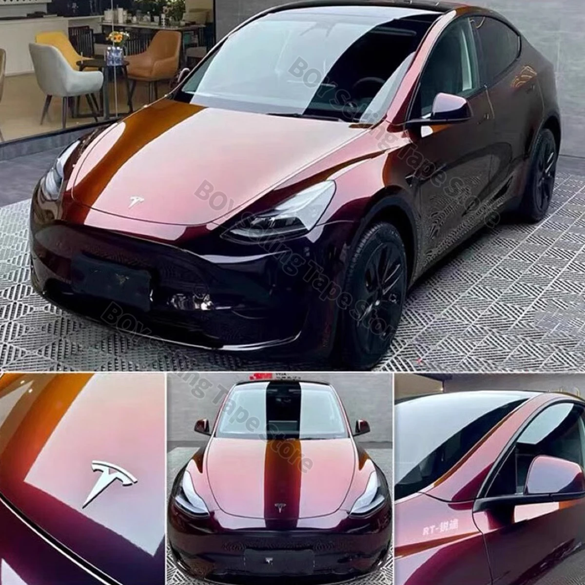 High Glossy PET Madeira Red vinyl wrap film gloss Chameleon Midnight Red chameleon vinyl wrap film for Motorcycle stickers