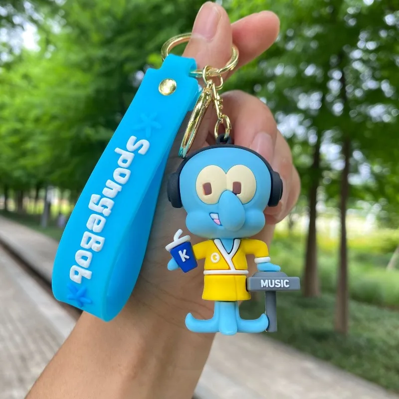 جديد Kawaii الكرتون سبونجبوب سكوير باتريك ستار المفاتيح دمية قلادة سيارة المفاتيح حقيبة نسائية قلادة الفتيات هدية عيد ميلاد #2