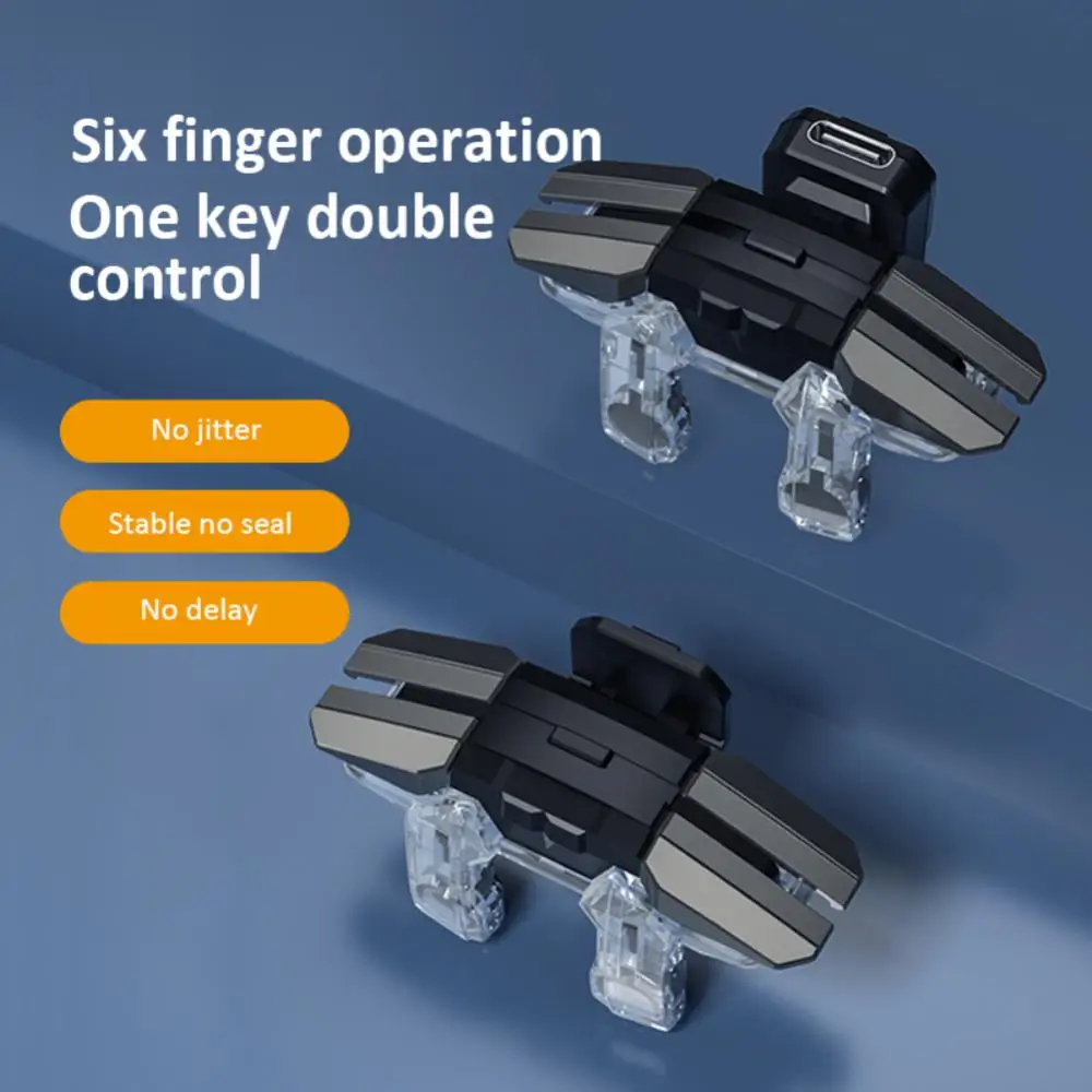 Für Pubg Game Controller 6-finger Ziel Schießen Feuer Taste Joysticks Für Telefon Android Gaming Trigger Game Controller griff