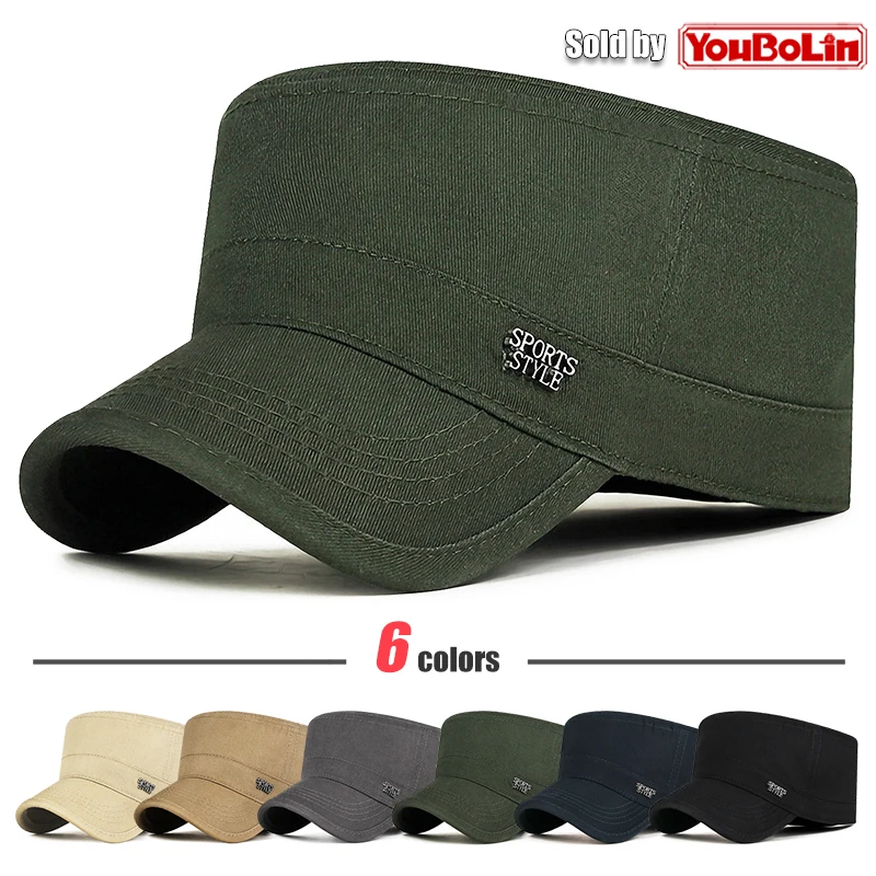 Unisex Flat-Top-Militärmütze - Lässige Outdoor-Baumwoll-Armeemütze – Detail 1