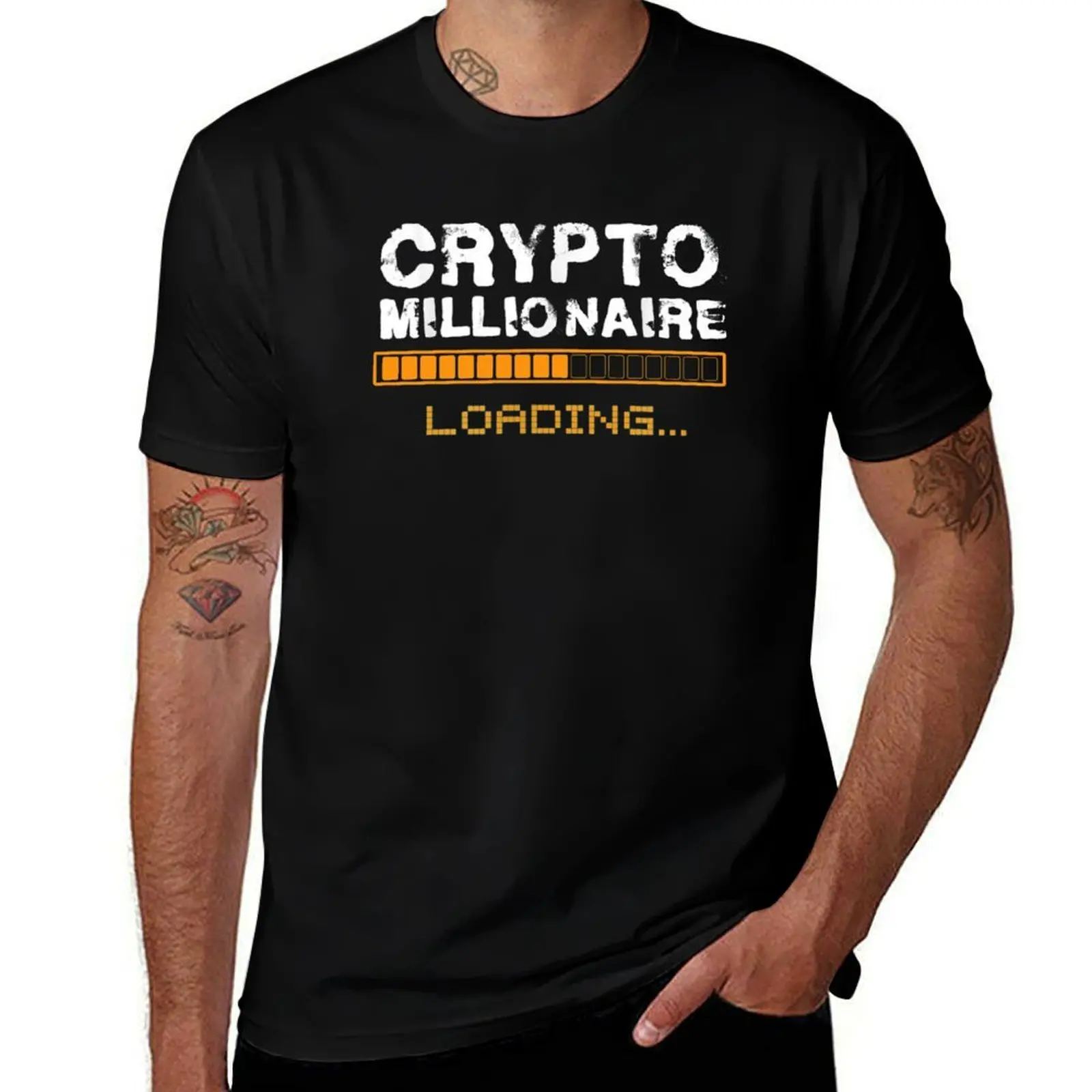 Crypto Millionaire Loading Funnycrypto shirt Bitcoin dogecoin ethereum nft T-Shirt décontracté léger à manches courtes