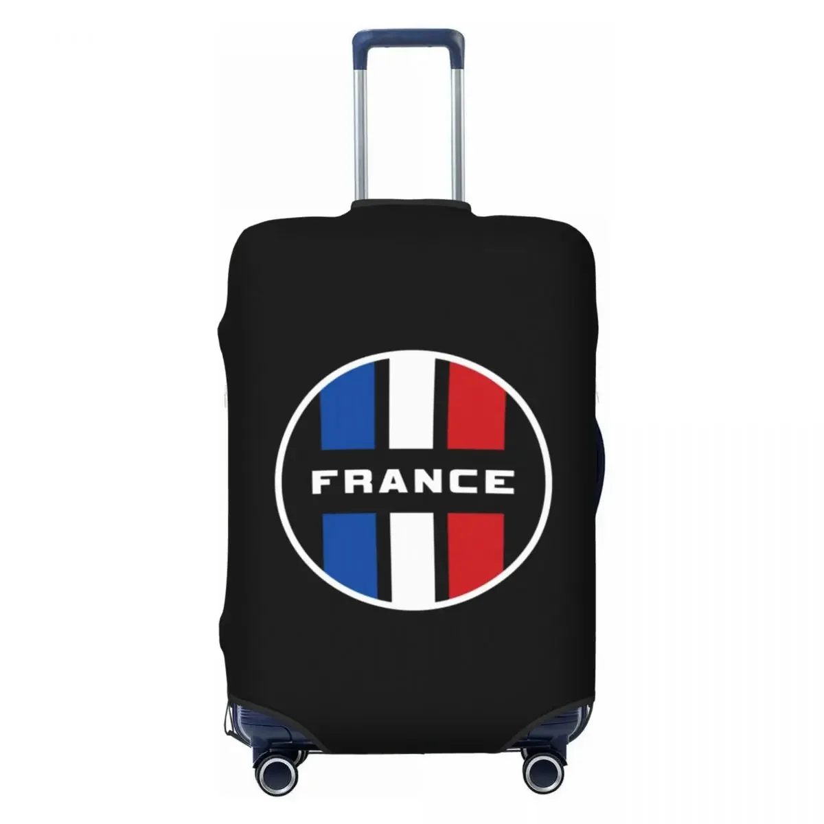 Custom France Racing Stripes Flag Luggage Cover Elastic Travel Suitcase Protective Covers Fits 18-32 Inch