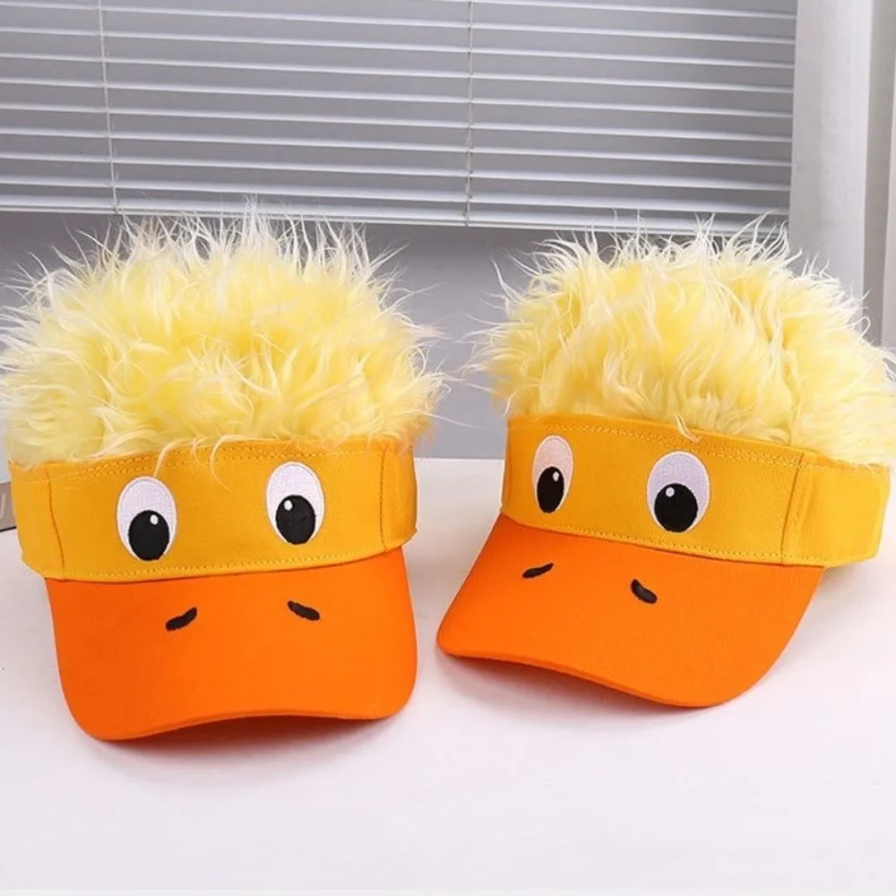 Lightweight Duckling Decorated Wig Cap Soft Top Breathable Embroidered Baseball Cap Versatile Fashionable Duck Tongue Cap