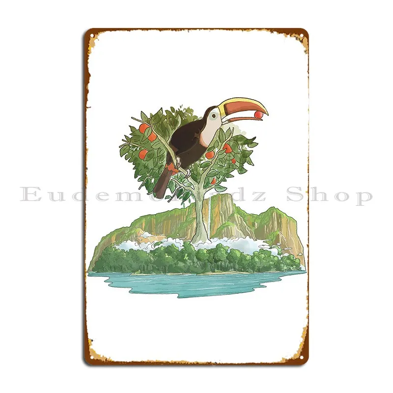 White Throated Toucan In Venezuela Metal Sign Mural Personalized Wall Cave Personalized Pub Tin Sign Poster