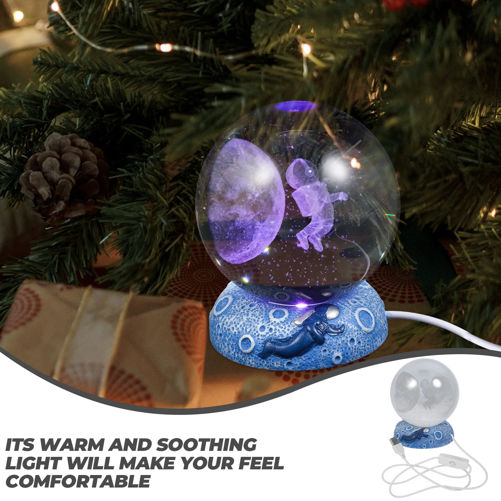 

LED Crystal Ball Lamp USB Bedside Light Cool Romantic Decoration for Bedroom Crystal Ball Lamp Light Decor