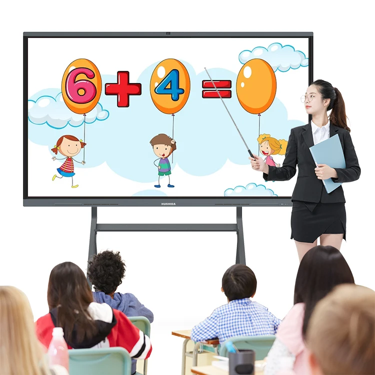 HUSHIDA 75 Inch Interactive Whiteboard All In One Machine Teaching Whiteboard Interactive Panel Screen