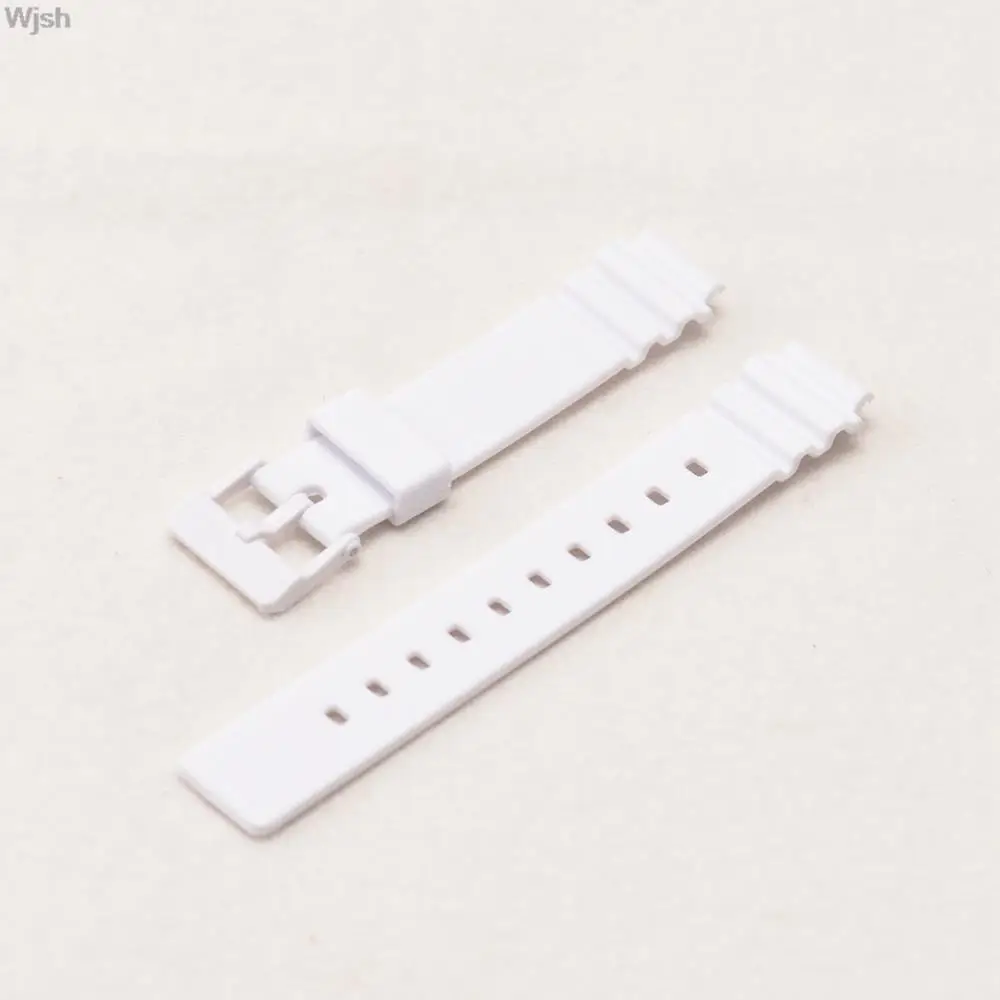 14mm Resin Watchband for Casio LRW-200H Women Sport Waterproof Replacement Bracelet Band Strap Watch Accessories Black White