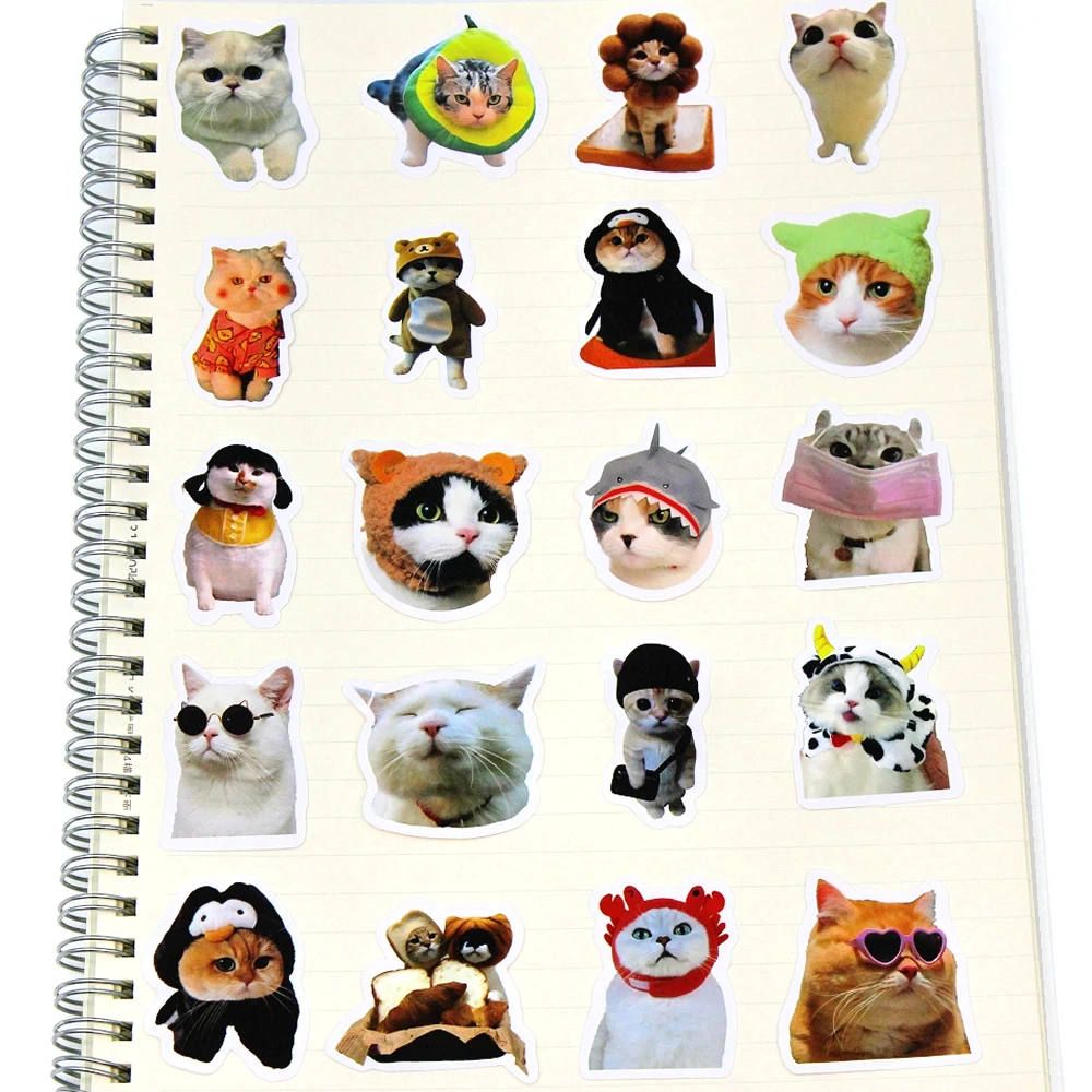 10/50/100PCS Funny Cat Pet Meme Graffiti Stickers DIY Scrapbook Notebook Laptop Luggage Cute Animal Decals Sticker for Toys Gift
