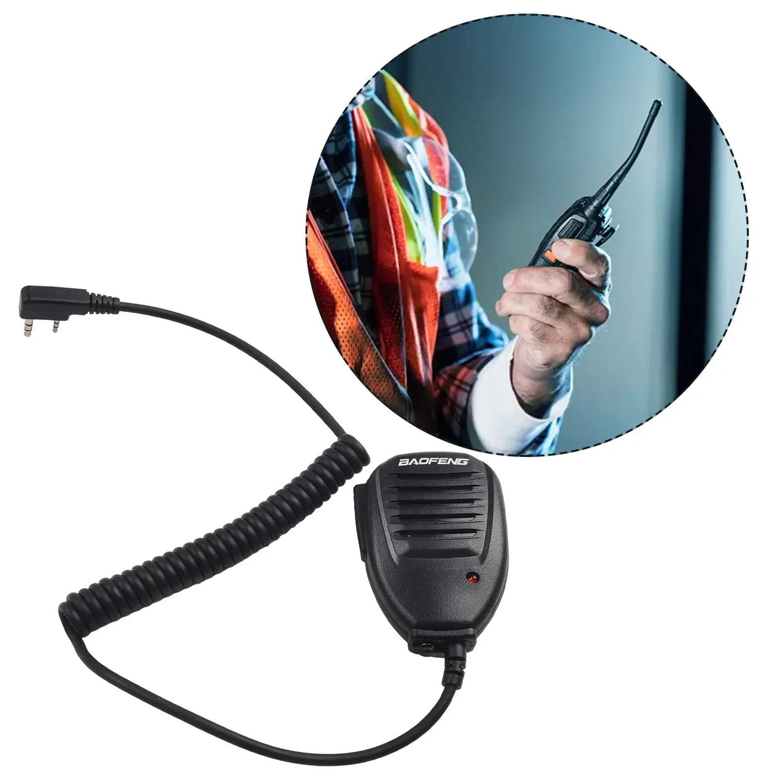 Handheld Speaker Mic Microfone para Baofeng, Rádio Walkie-Talkie, Microfone de Construção Compacta e Robusta, UV-5R, BF-888S