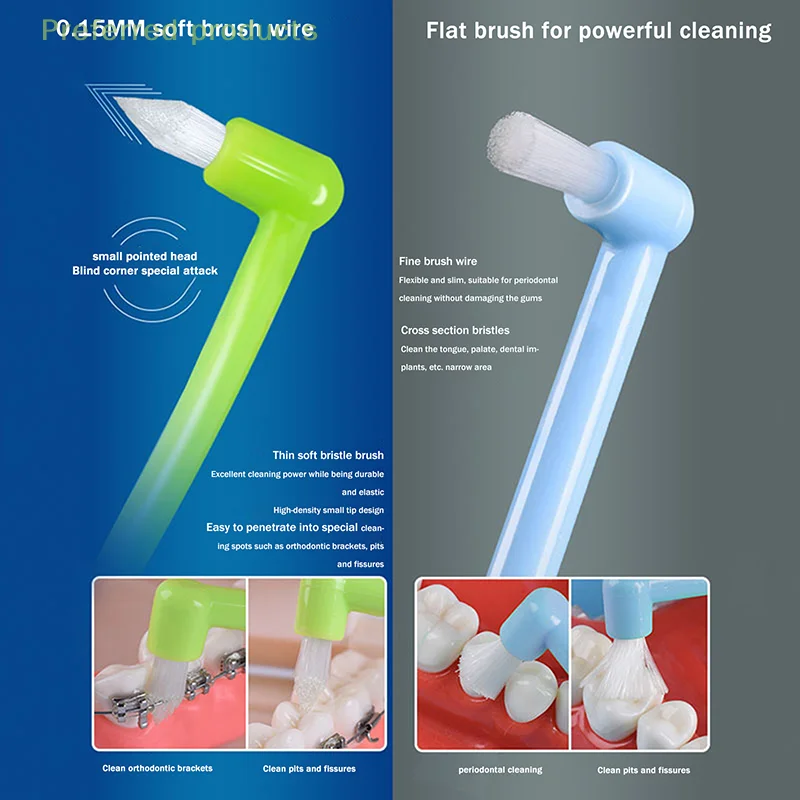 1/2PC Small Head Single-Beam Teeth Cleaning Toothbrush Interdental Brush Soft Implant Adult Oral Care Tools Deep Oral Cleaning
