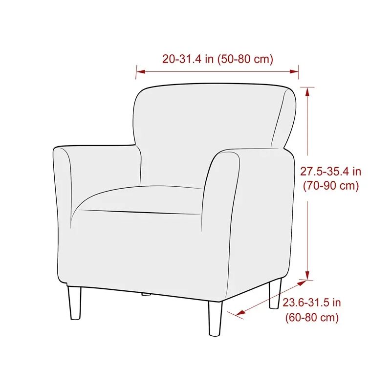 Polar Fleece Tub Chair Cover for Living Room Elastic Spandex Club Armchair Slipcovers Single Sofa Covers Home Bar Counter Hotel