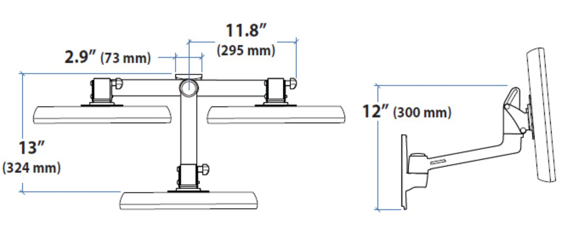 Monitor swing bracket screen rotating arm TV wall mount