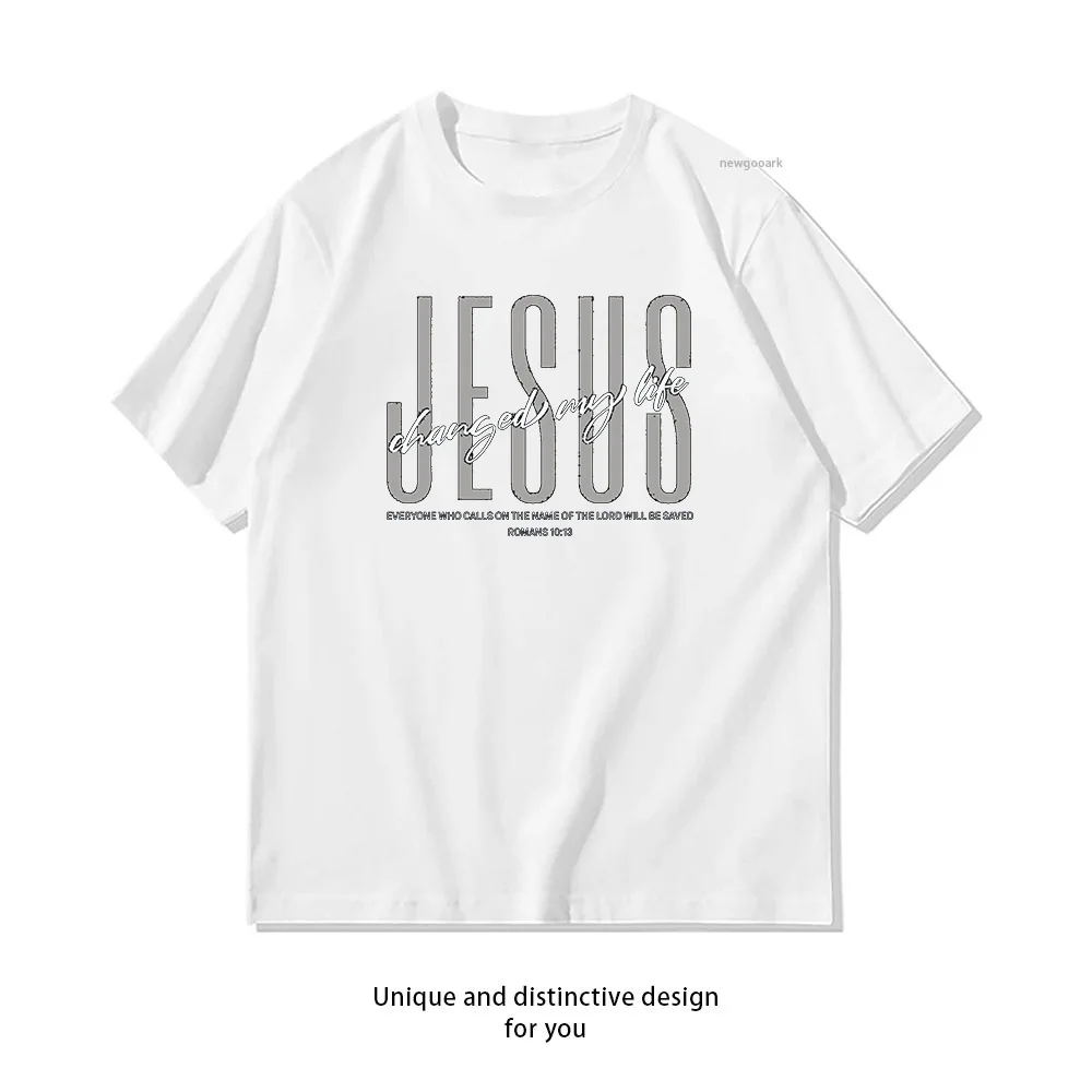 Jesus Changed My Life Religious woman man Casual cotton printed t shirts Adult streetwear camisetas tops tee