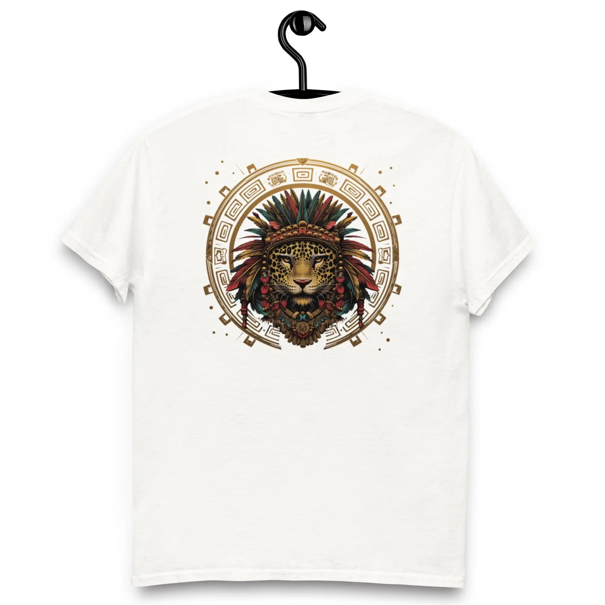 أزتيك جاكوار المحارب تي شيرت القبلية جاكوار غطاء الرأس تصميم القديمة ازتيك الحيوان الجرافيك المحملة جريئة المحارب الروح قميص #4