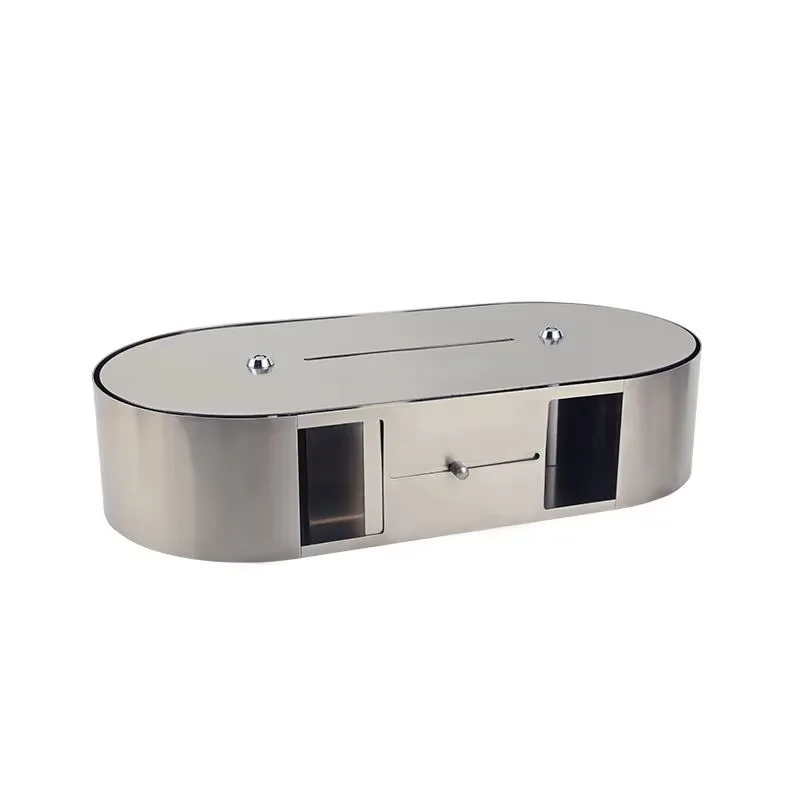Square double roll tissue box built-in toilet paper holder non-punched hanging stainless steel tissue box