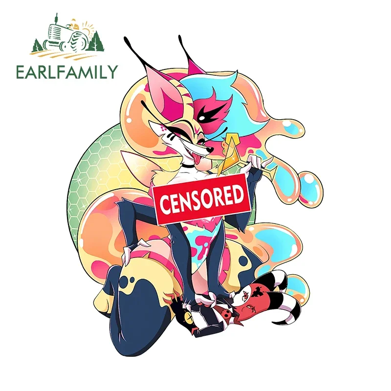 EARLFAMILY 13cm × 10.4cm Sexy Helluva Boss Beelzebub Car Stickers Attractive Colorful Cartoon Decals Waterproof Car Goods