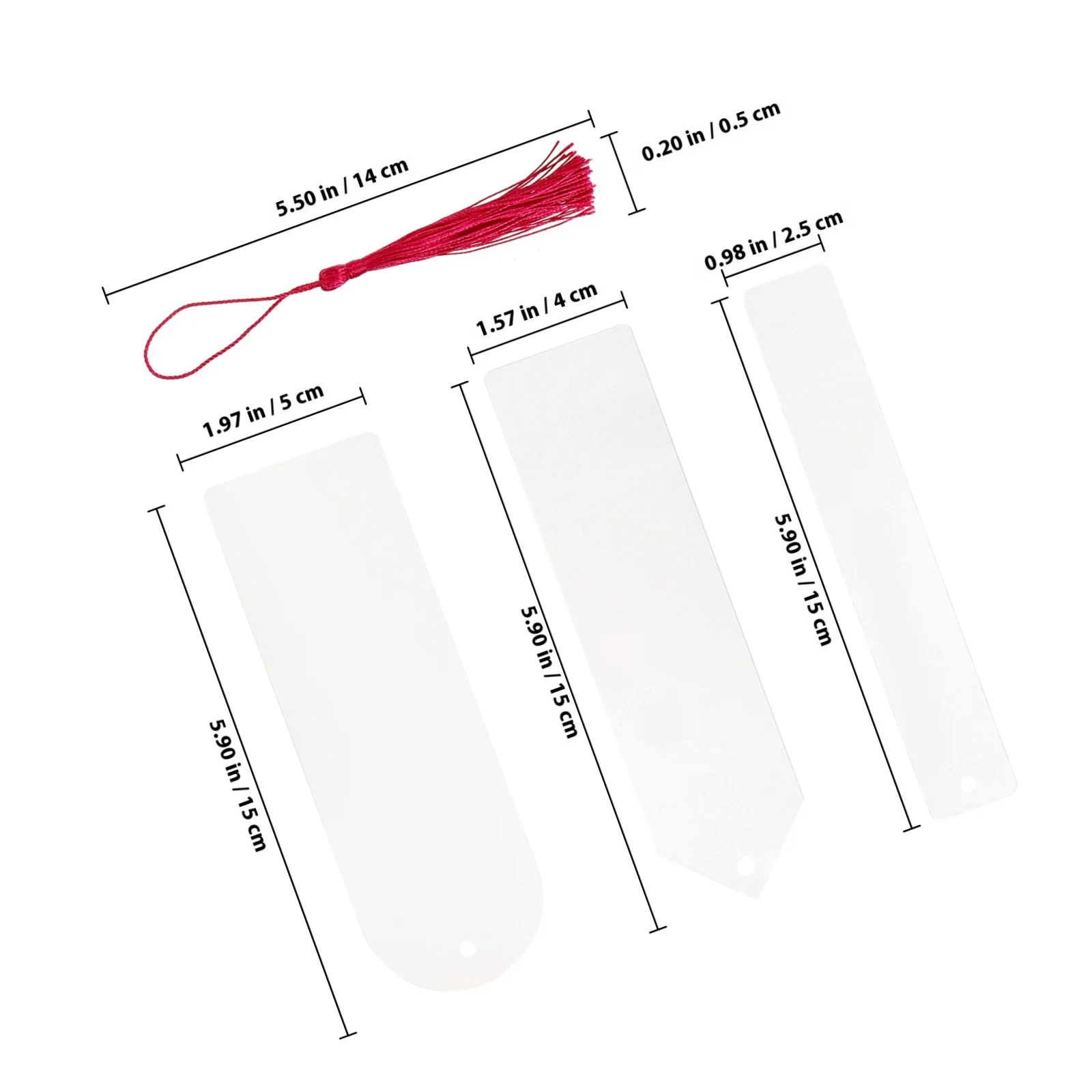 30 مجموعات من الإشارات المرجعية الفارغة من الأكريليك الشفاف شرابات ملونة علامات صفحة ذاتية الصنع هدية للقراءة علامة مرجعية من الأكريليك الفراغات #5