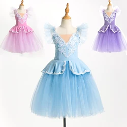 Royal Blue Ballerina Dress Girls Ballet Skirt Long Dance Dress For Children Women Performance Costumes Girls Sling Belly Dance