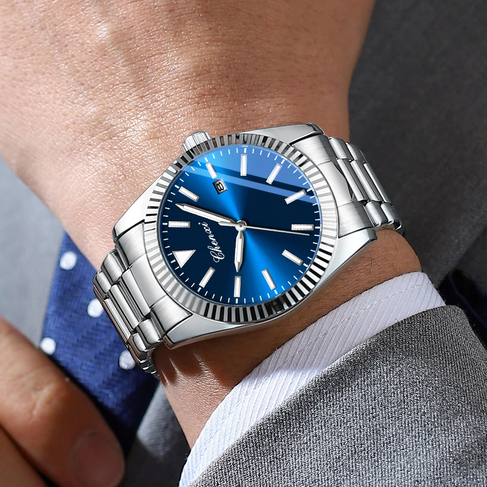 CHENXI Business Style Luxury Men Watch Stainless Steel Quartz Waterproof Wristwatch Luminous Man Watch Date Relogios Masculino