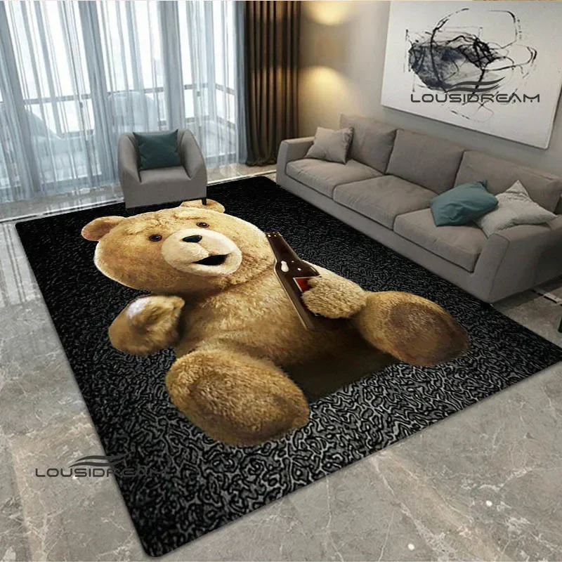 Cartoon Teddy bear Ted Printed carpet non-slip carpet bedroom decor outdoor rug Yoga mat bedroom decoration birthday gift